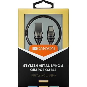 Кабель CANYON Type C USB 2.0 standard (Черно/Серый) - фото 2 - id-p75595642