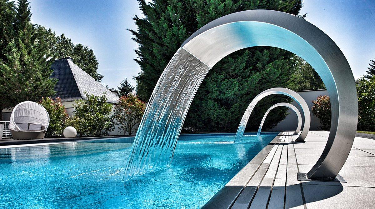 водопад из нержавеющей стали. водопад кобра для бассейна. водопад рондо 400 нержавеющая сталь. фонтан арфа. излив oase waterfall 30.