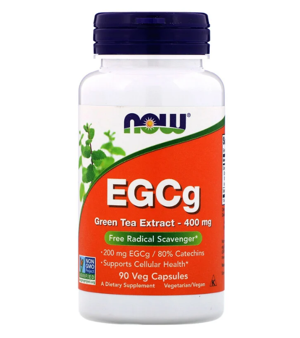 Now Foods, EGCg, экстракт зеленого чая, 400 мг, 90 растительных капсул