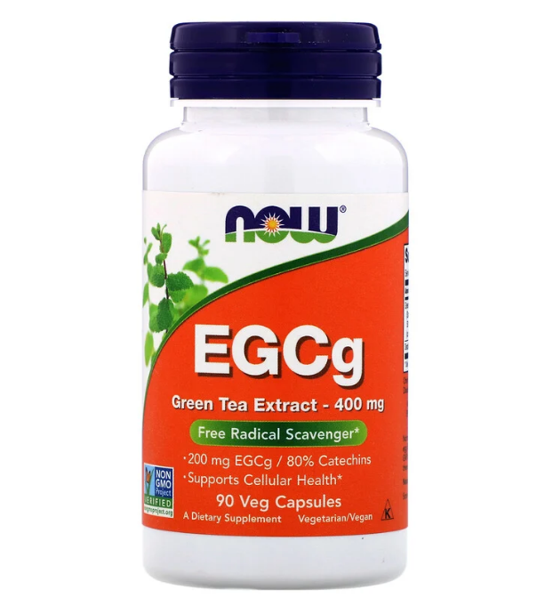 Now Foods, EGCg, экстракт зеленого чая, 400 мг, 90 растительных капсул - фото 1 - id-p75786022