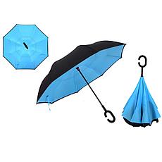 Умный зонт Наоборот, цвет голубой + черный, фото 2