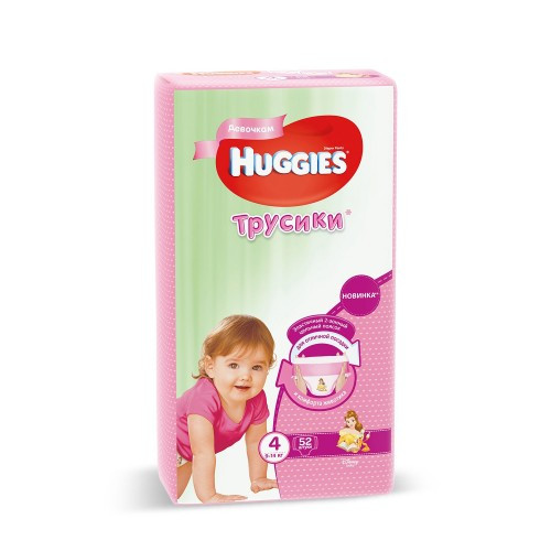 Трусики Huggies (Ultra Comfort) Little Walkers 4 (9-14kg) 52 шт для девочек