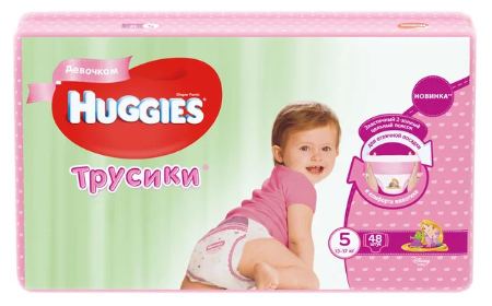 Трусики Huggies (Ultra Comfort) Little Walkers 5 (13-17kg) 48 шт для девочек