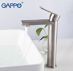 Смеситель для раковины высокий Gappo сатин G1099-22