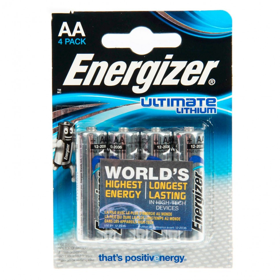Элемент питания FR6 AA Energizer Lithium 4 штуки в блистере