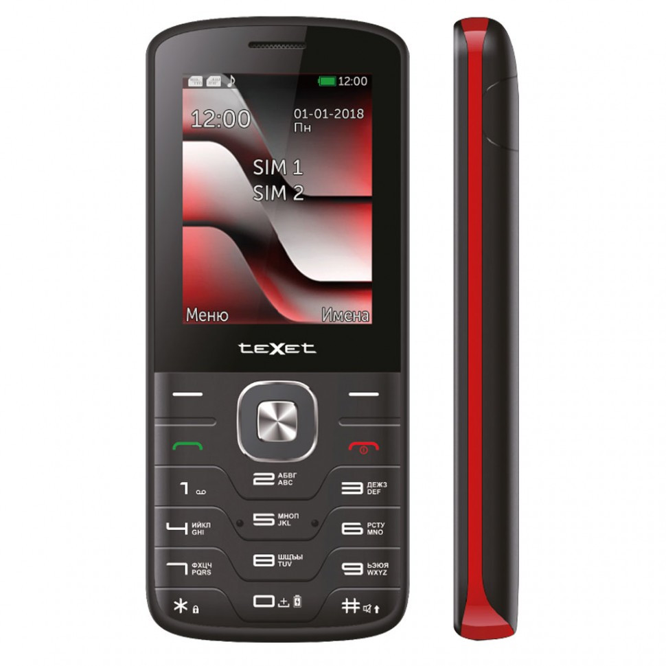 Мобильный телефон Texet TM-D329 черный-красный