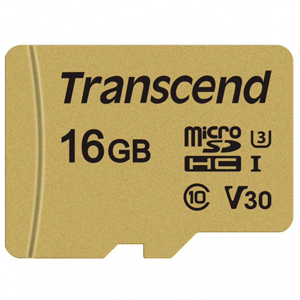 Карта памяти MicroSD 16GB Class 10 U3 Transcend TS16GUSD500S
