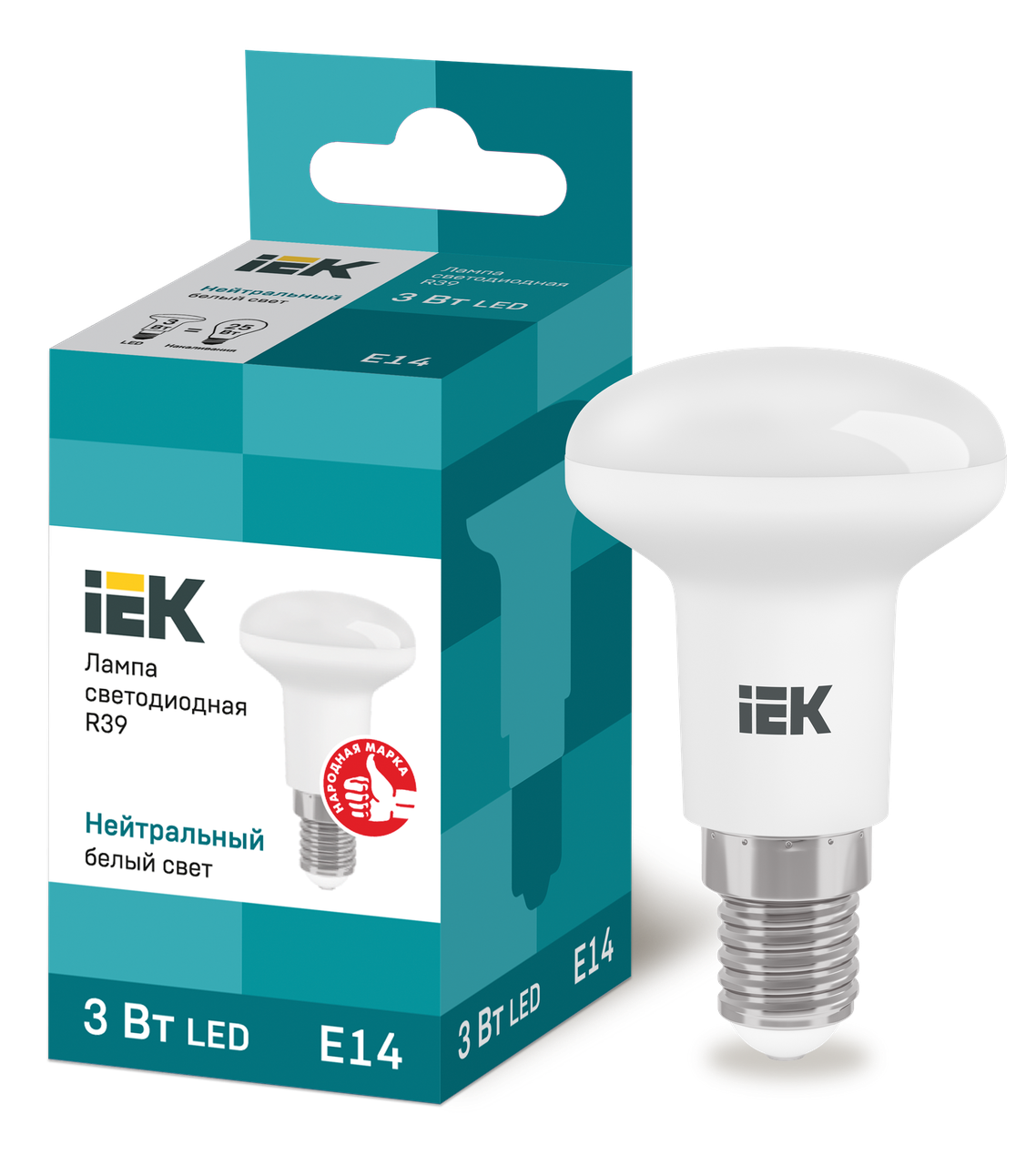 Лампа светодиодная ECO R39 рефлектор 3Вт 230В 4000К E14 IEK - фото 1 - id-p75504806
