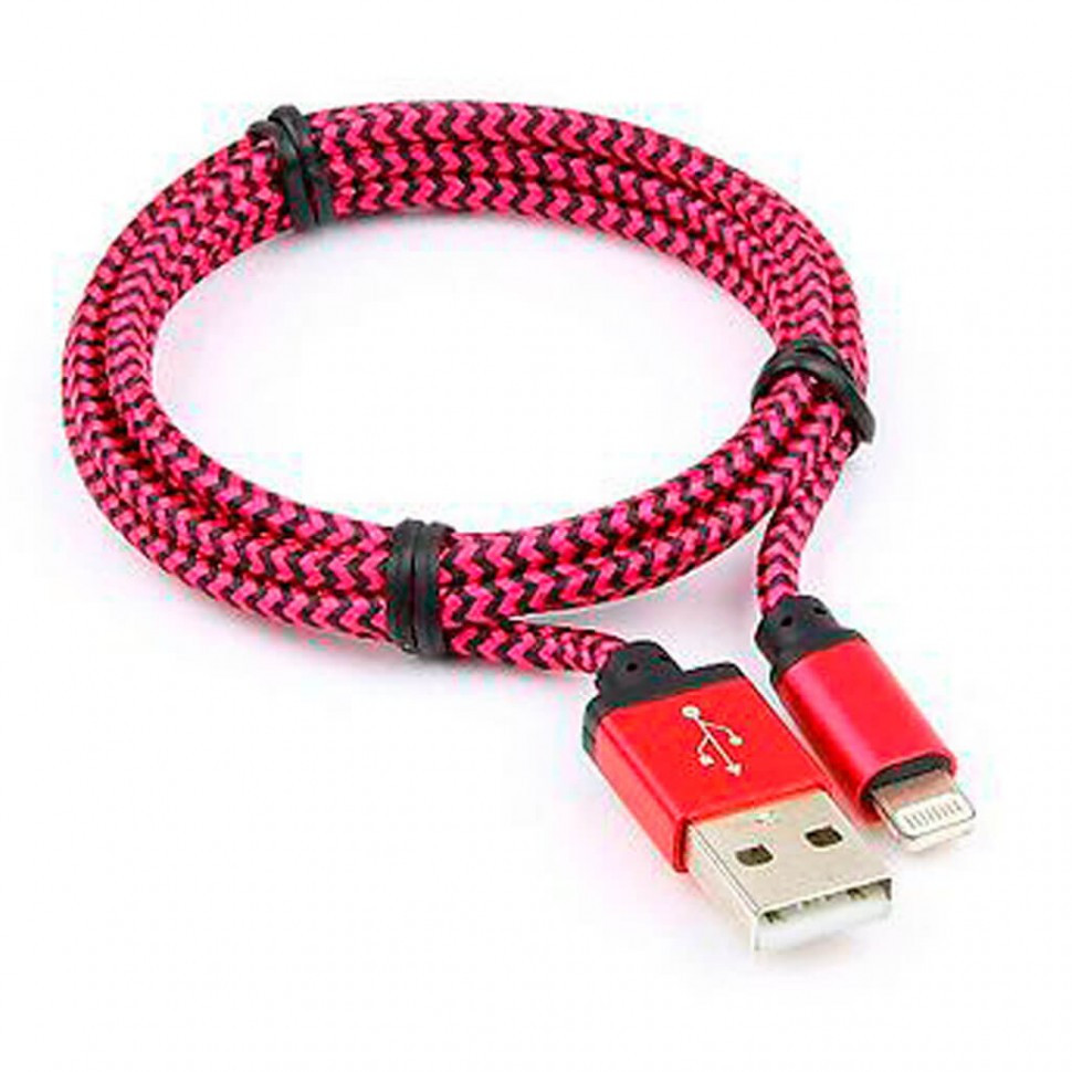 Кабель USB 2.0 Cablexpert CC-ApUSB2pe1m, AM/Lightning 8P, 1м, нейлоновая оплетка, алюминиевые разъем