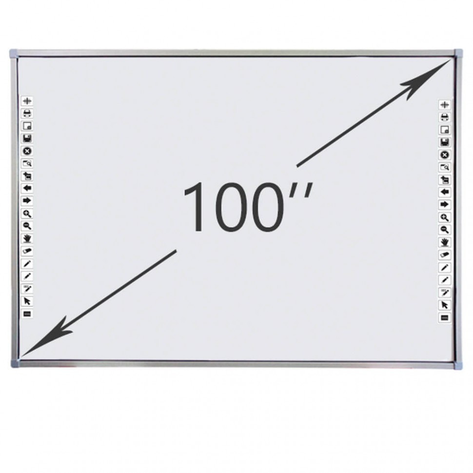 Интерактивная доска DigiTouch DTWB100SM10A00ALG, 10 касаний, диагональ 100 дюймов, цвет рамки серый