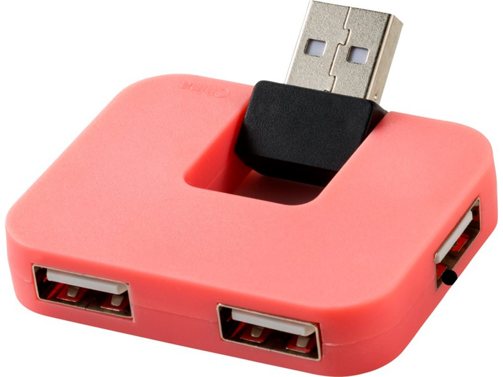 USB Hub Gaia на 4 порта, розовый - фото 1 - id-p75829292