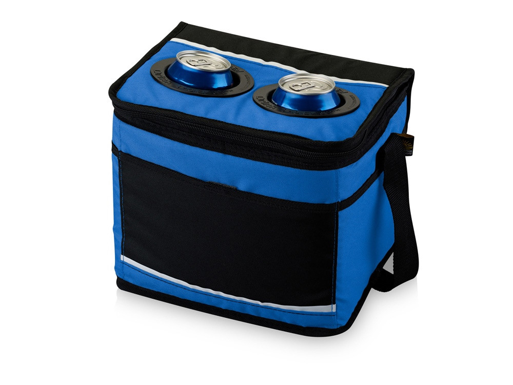 Сумка-холодильник на 12 банок с передним карманом, ярко-синий/черный - фото 1 - id-p75829394
