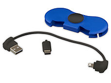 Спиннер с зарядными кабелями, ярко-синий, фото 2