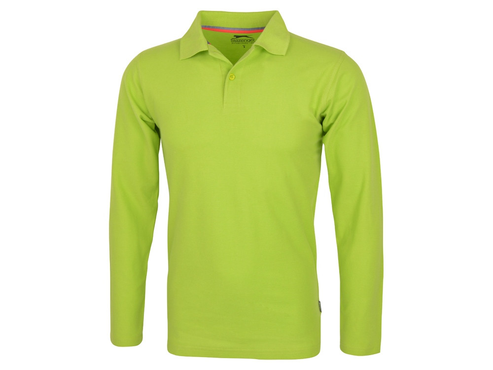 Рубашка поло Point мужская с длинным рукавом, зеленое яблоко - фото 1 - id-p75829535