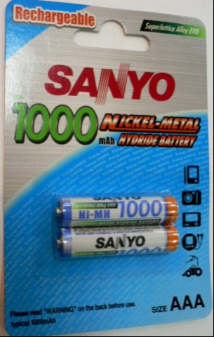 Аккумулятop SANYO AAA NI-MH 1000mA