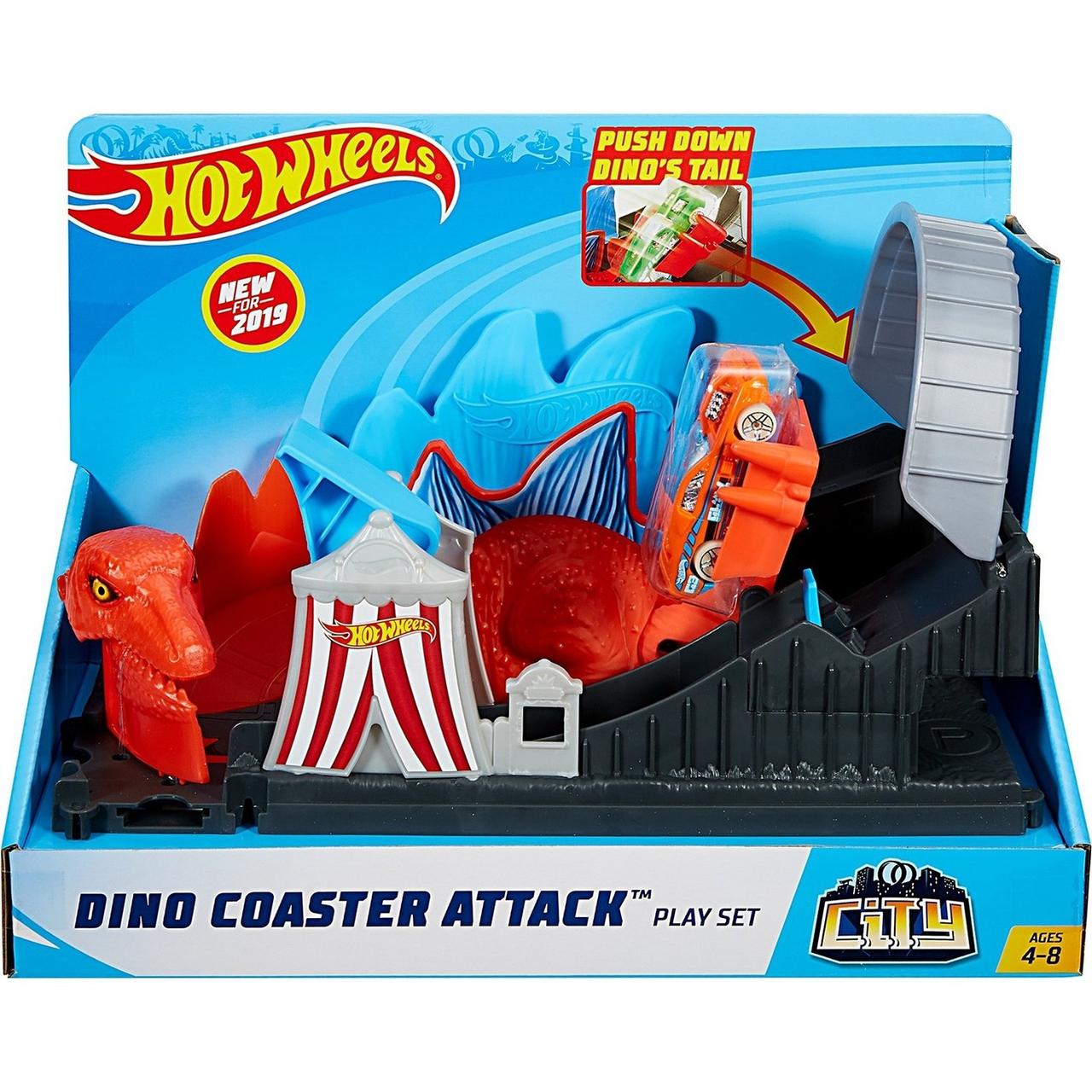 Hot Wheels Набор серии "Хот Вилс Город чудовищ" - Атака стегозавра