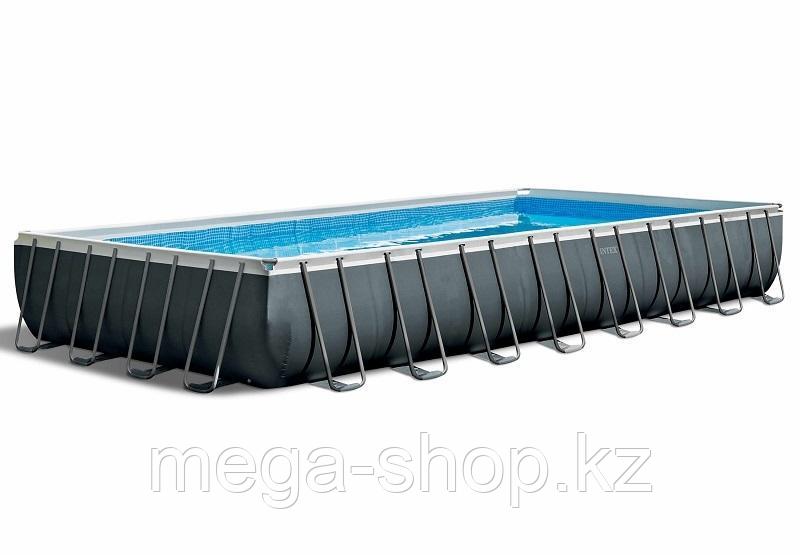 Каркасный бассейн Intex  Ultra Frame Pools 975х488х132 cм ( пес. фильтр, тент, лестница, подстилка)