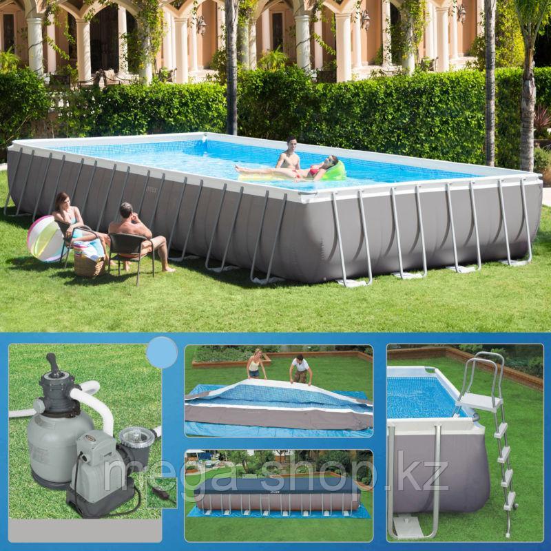Каркасный бассейн, Ultra Frame Pool, Intex 26378NP 975х488х132 см полный комплект