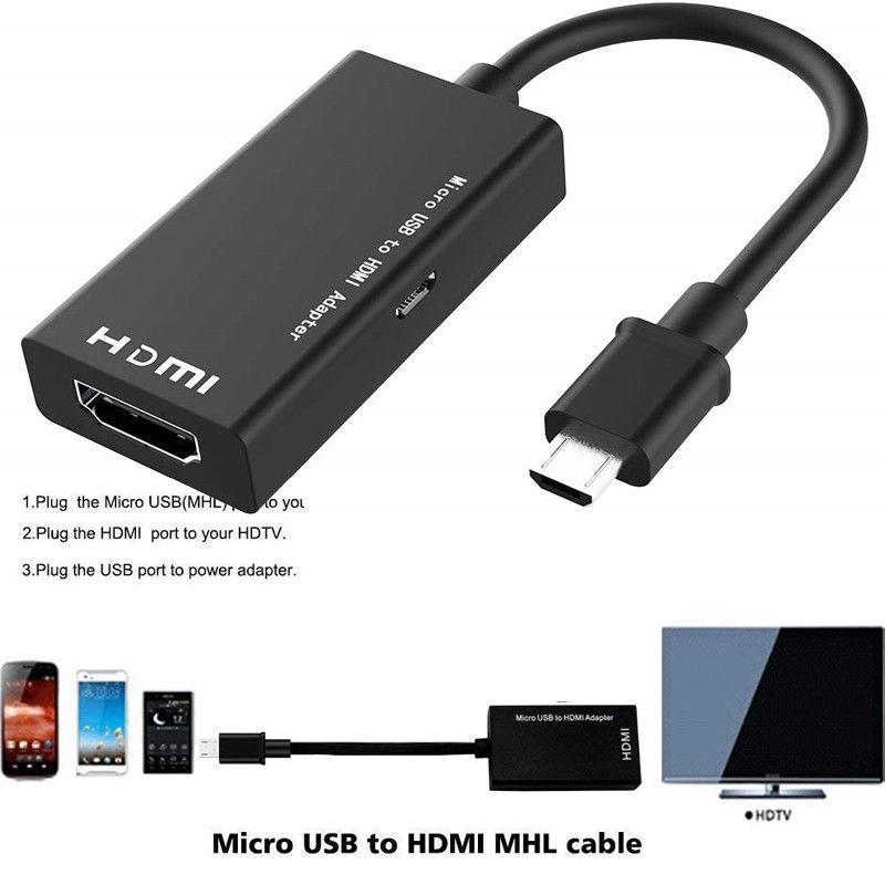 Кабель переходник адаптер MHL - HDMI - micro USB для подключения смартфона к монитору 15 см - фото 2 - id-p72426844