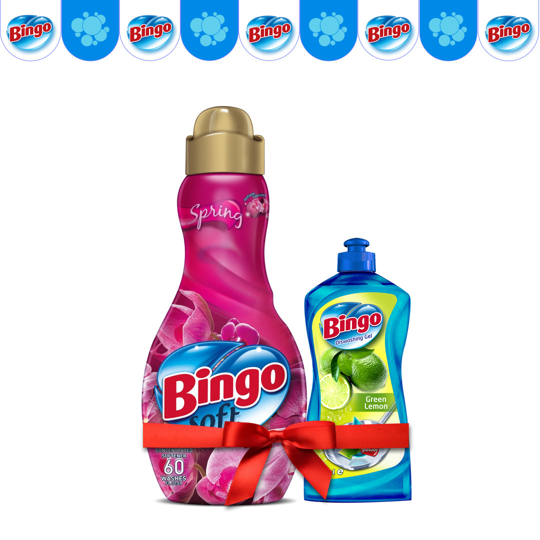 Концентрат для белья Bingo Spring 1440 мл (в подарок Жидкость для посуды)