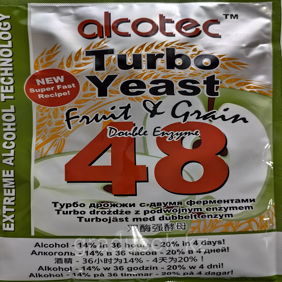 Спиртовые турбо дрожжи Alcotec Fruit & Grain 48 Turbo