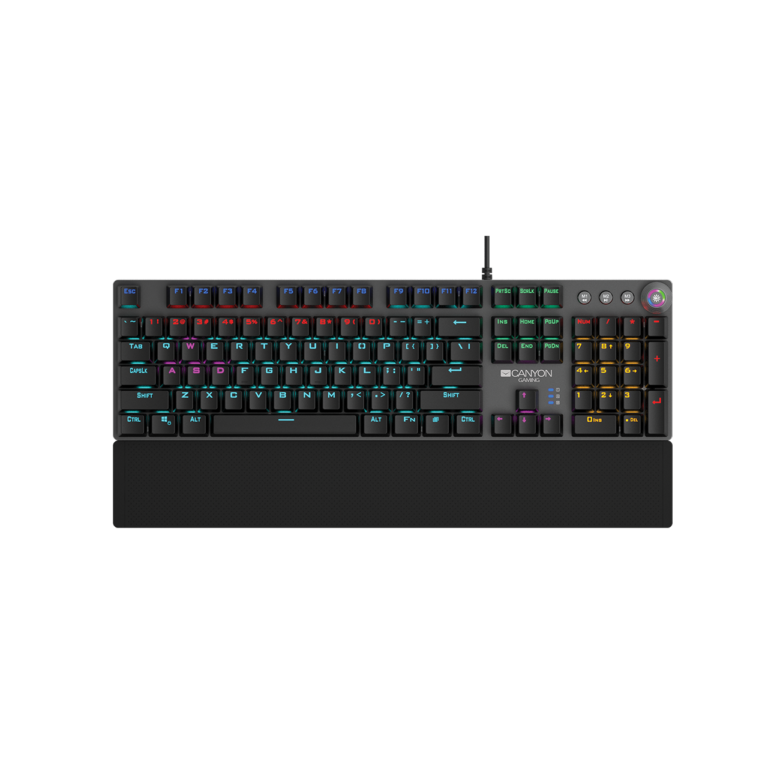 Wired Gaming Keyboard,Black 104 mechanical switches,60 million times key life, 22 types of lights,Re