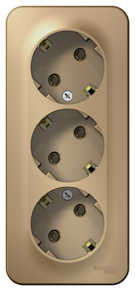 Розетка тройная с заземляющим контактом без шторок с изолирующей пластиной Титан /BLNRA010314/ - фото 1 - id-p75498626