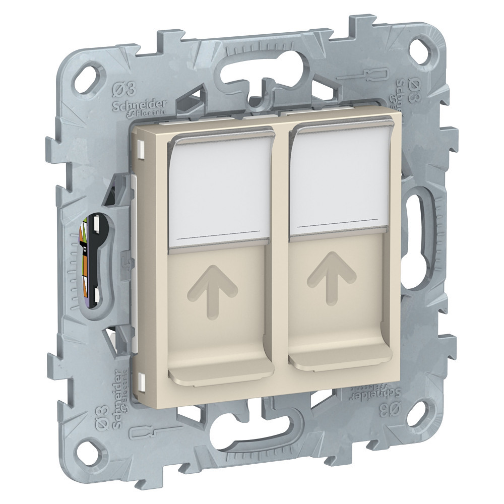 UN розетка RJ45, двойная, кат.6 UTP беж /NU542444/