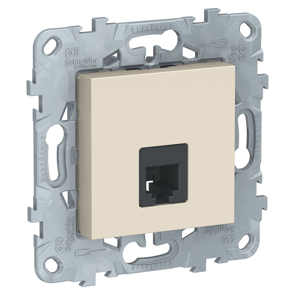 UN розетка RJ11, одиночная, 4 конт, бежевый /NU549244/