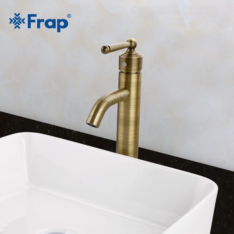 Смеситель для раковины высокий Frap 1052-13, Бронза