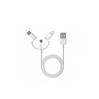 Интерфейсный кабель Xiaomi Lighting/Type-C/Micro-USB 100cm 3 в 1 Белый