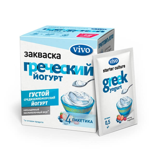 Греческий йогурт VIVO (4 пакета)