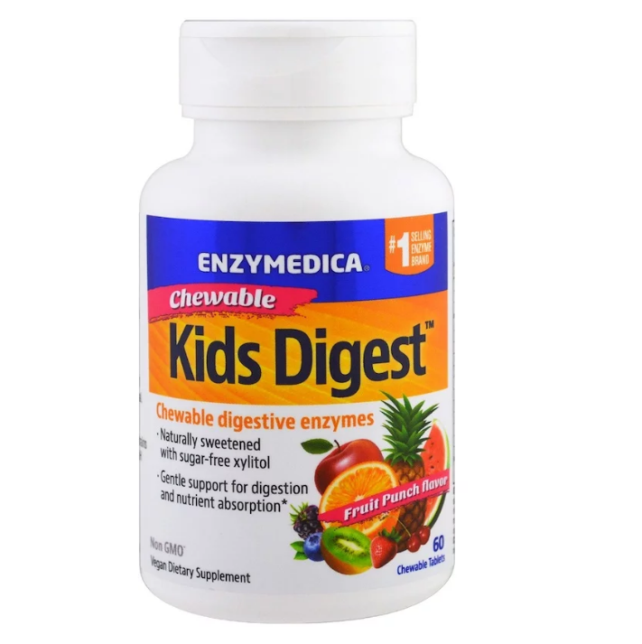 Enzymedica, Пищеварение детей, жевательные пищеварительные ферменты, 60 жевательных таблеток