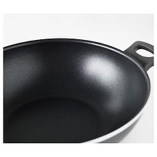 Вок-сковорода c крышкой, ХЕМЛАГАД,, черный, 28 см ИКЕА, IKEA, фото 2
