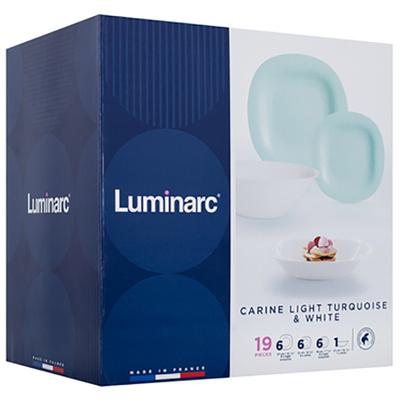 Столовый сервиз Luminarc Carine Light Turquoise&White 19 предметов - фото 3 - id-p75892549