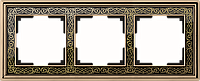 Рамка на 3 поста /WL77-Frame-03 (золото/черный)