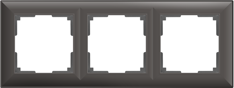 Рамка на 3 поста /WL14-Frame-03 (серо-коричневый) - фото 1 - id-p75497992
