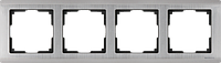 Рамка на 4 поста /WL02-Frame-04 (глянцевый никель)