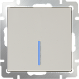 Выключатель 1-клавишный проходной с подсветкой /WL03-SW-1G-2W-LED-ivory (слоновая кость), фото 2