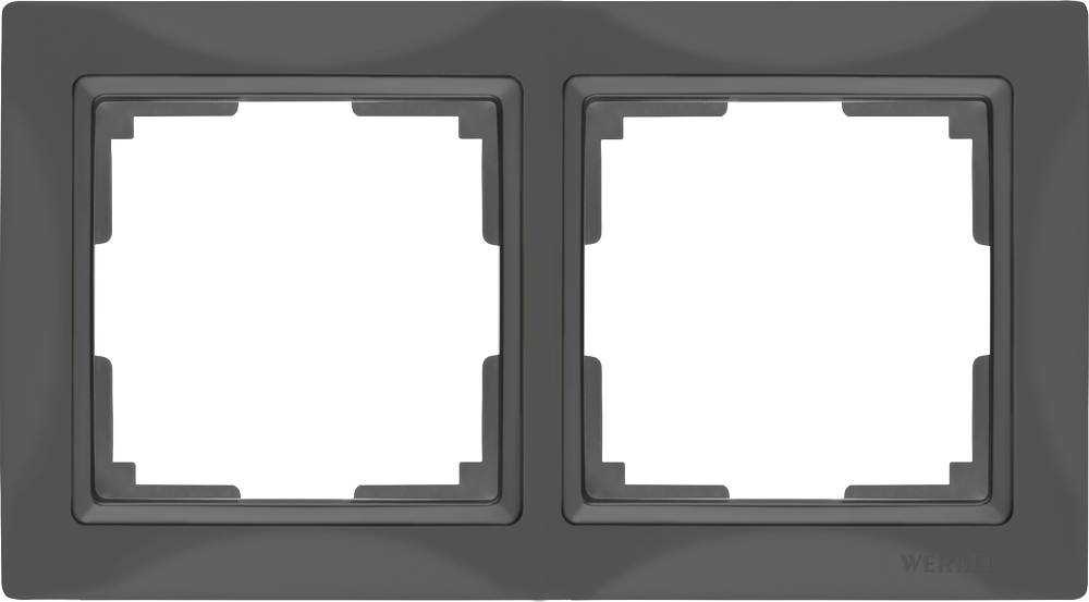 Рамка на 2 поста /WL03-Frame-02 (серо-коричневый, basic) - фото 1 - id-p75499347