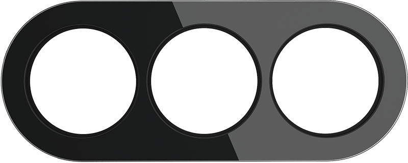 Рамка на 3 поста /WL21-Frame-03 (черный) - фото 1 - id-p75498055