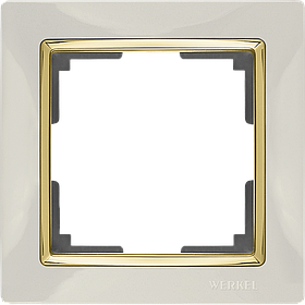Рамка на 1 пост /WL03-Frame-01-GD (слоновая кость/золото)