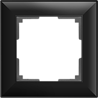 Рамка на 1 пост /WL14-Frame-01 (черный матовый)