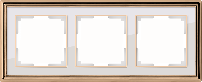 Рамка на 3 поста /WL17-Frame-03 (золото/белый)