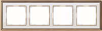 Рамка на 4 поста /WL17-Frame-04 (золото/белый)