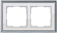 Рамка на 2 поста /WL17-Frame-02 (хром/белый)