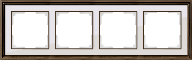 Рамка на 4 поста /WL17-Frame-04 (бронза/белый)