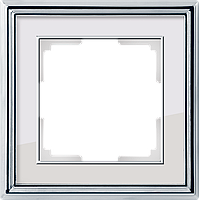 Рамка на 1 пост /WL17-Frame-01 (хром/белый)