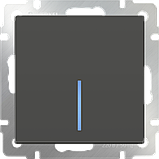 Выключатель 1-клавишный с подсветкой /WL07-SW-1G-LED (серо-коричневый), фото 2