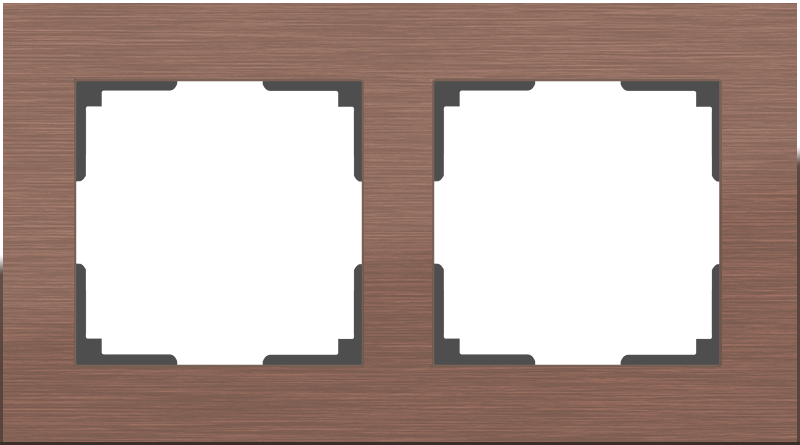 Рамка на 2 поста /WL11-Frame-02 (коричневый алюминий)